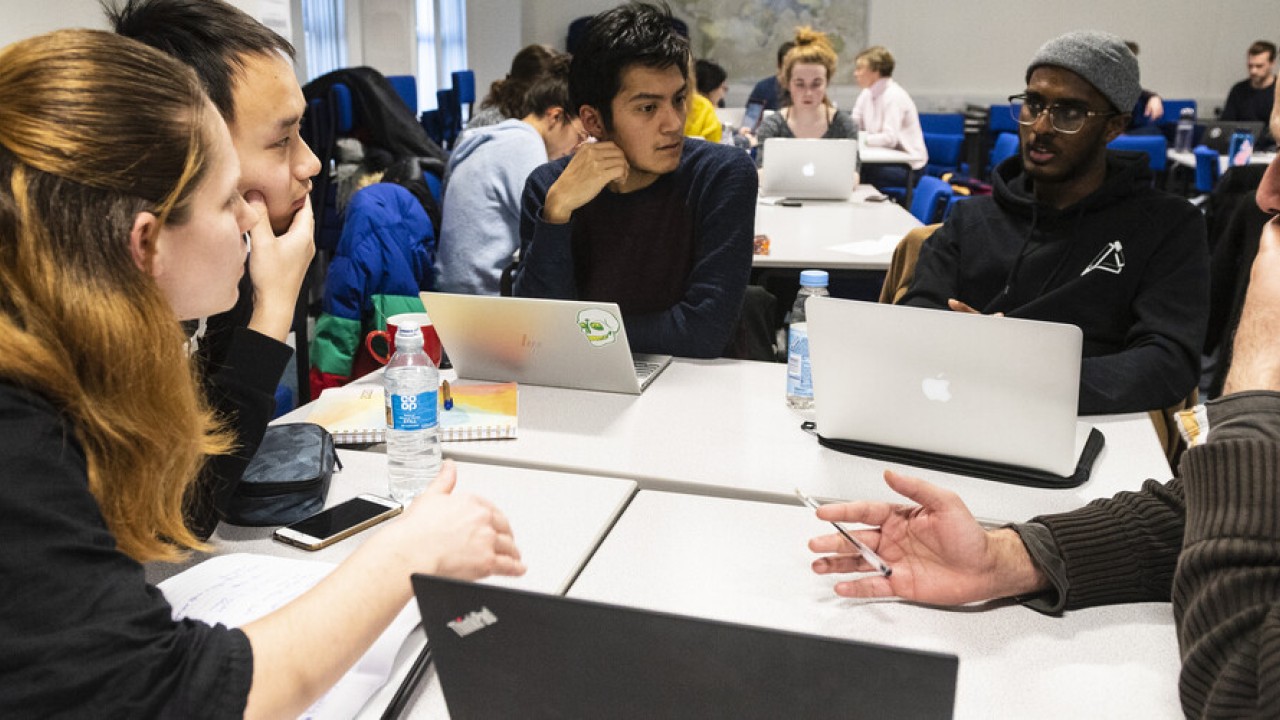 Students studying in group