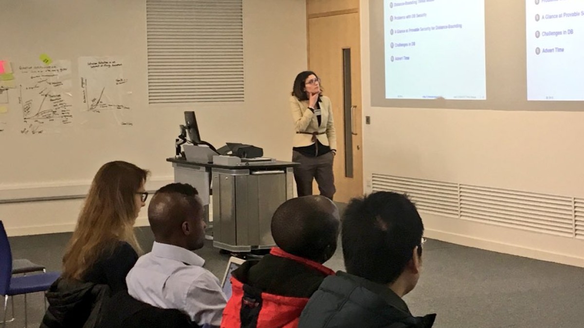 Dr Ioana Boureanu presents at the PhD School