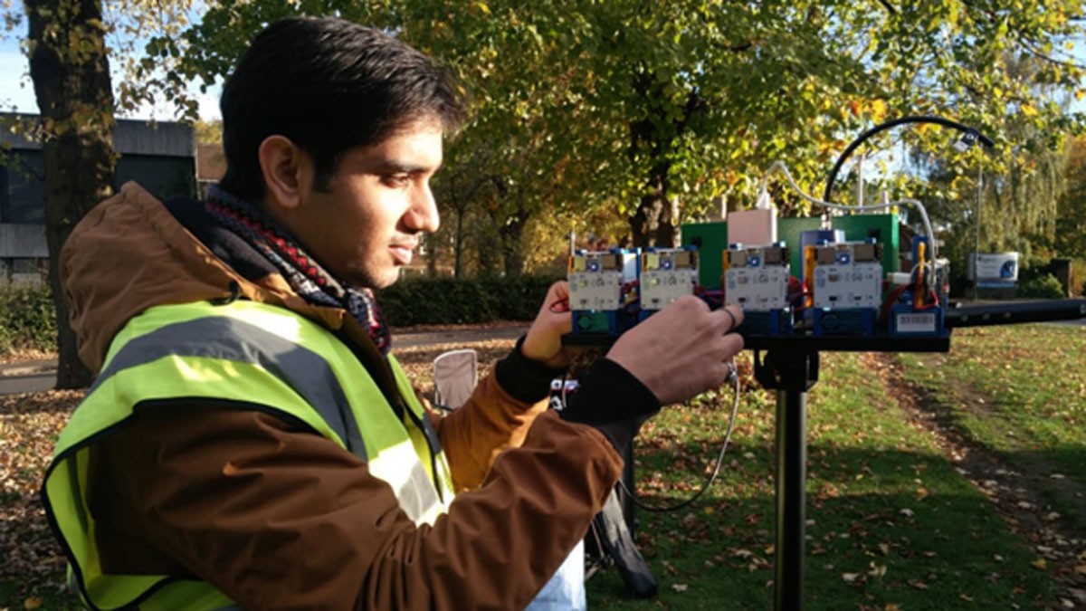 Man testing sensor kits