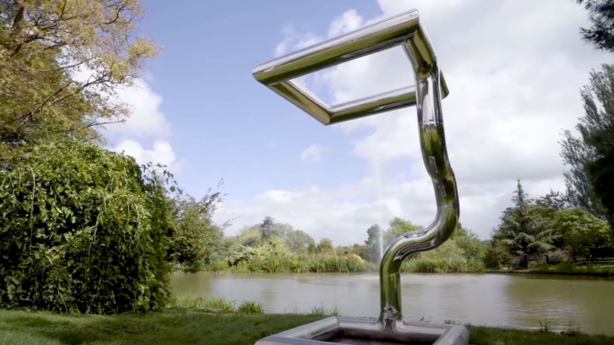 Structure by the lake on Stag Hill campus