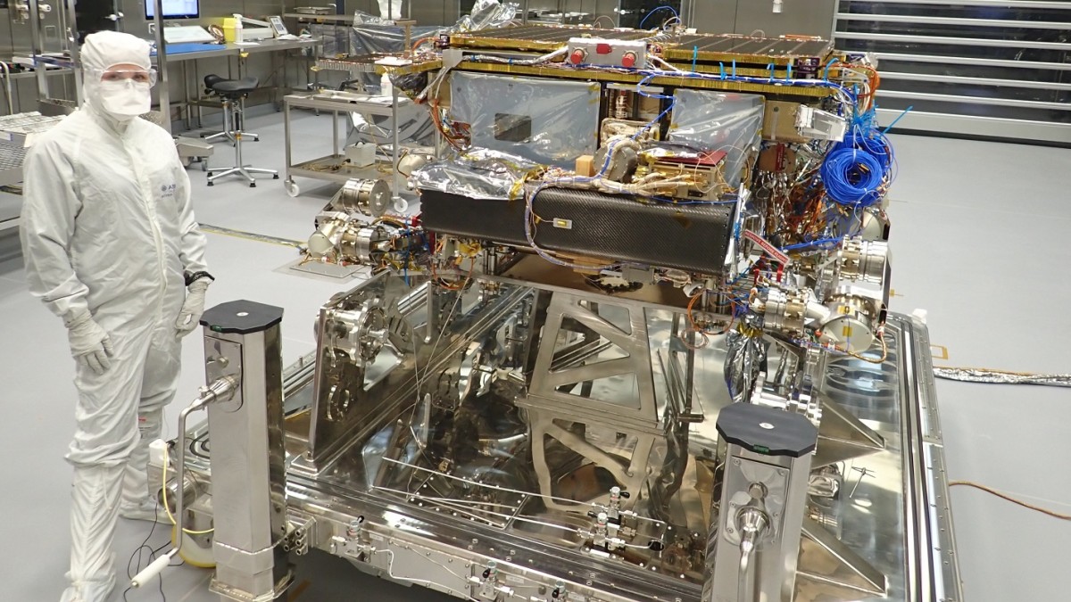 Abbie Hutty in lab with rover