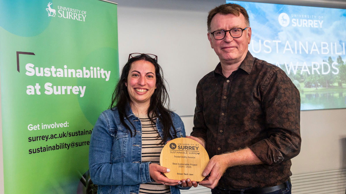 Green Tech Jam receiving sustainability award