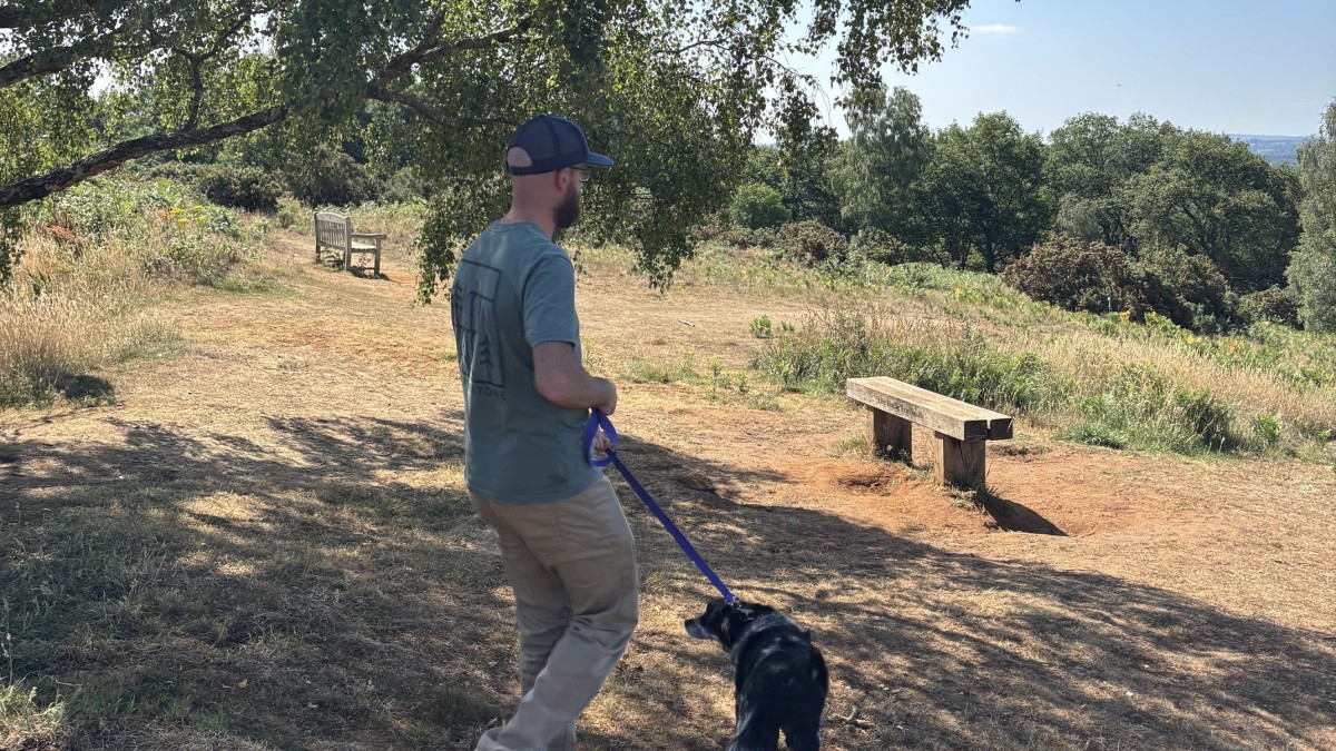 A men walking with a dog