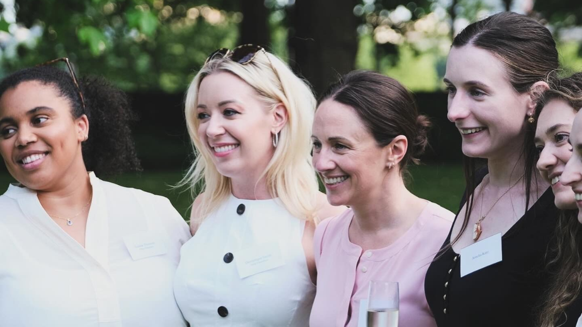 Dominque with classmates at the Law ball