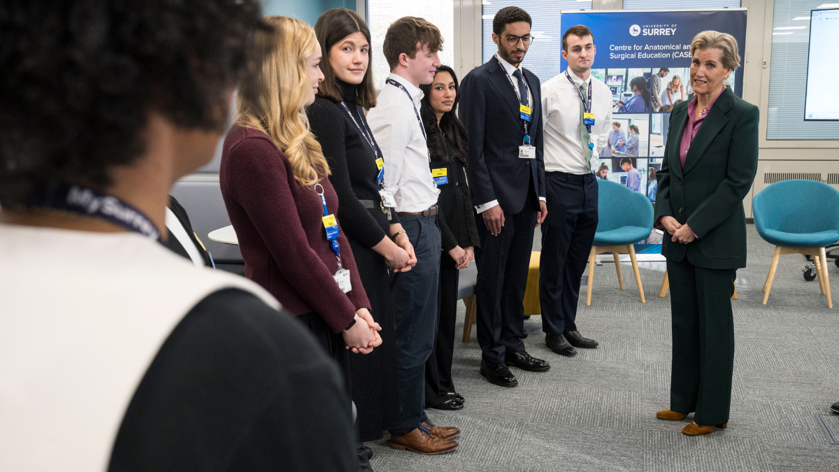 HRH The Duchess of Edinburgh speaking to students