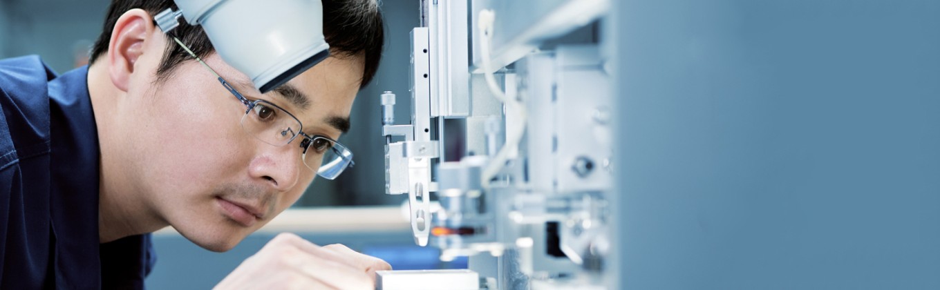 Man using nanotechnology